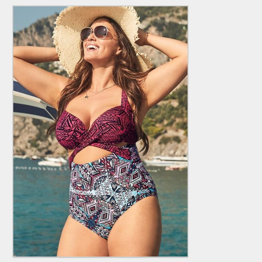 Swimsuits For All Women's One Piece Cutout Swimsuit